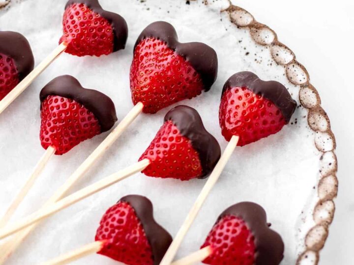 heart shaped strawberries.