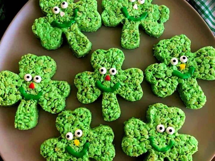 st patrick's day rice krispie treats.