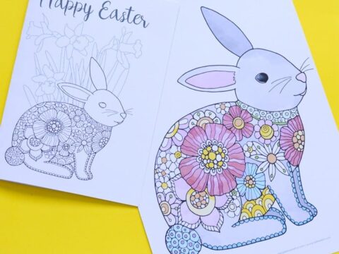 easter bunny colouring page.