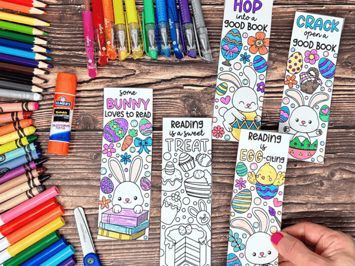 easter colouring bookmarks.