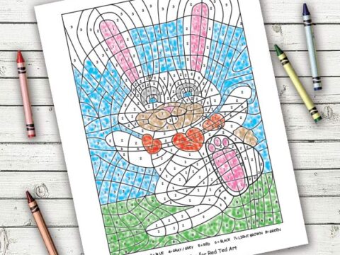 easter bunny colour by numbers.