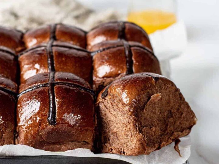 orange chocolate hot cross buns.