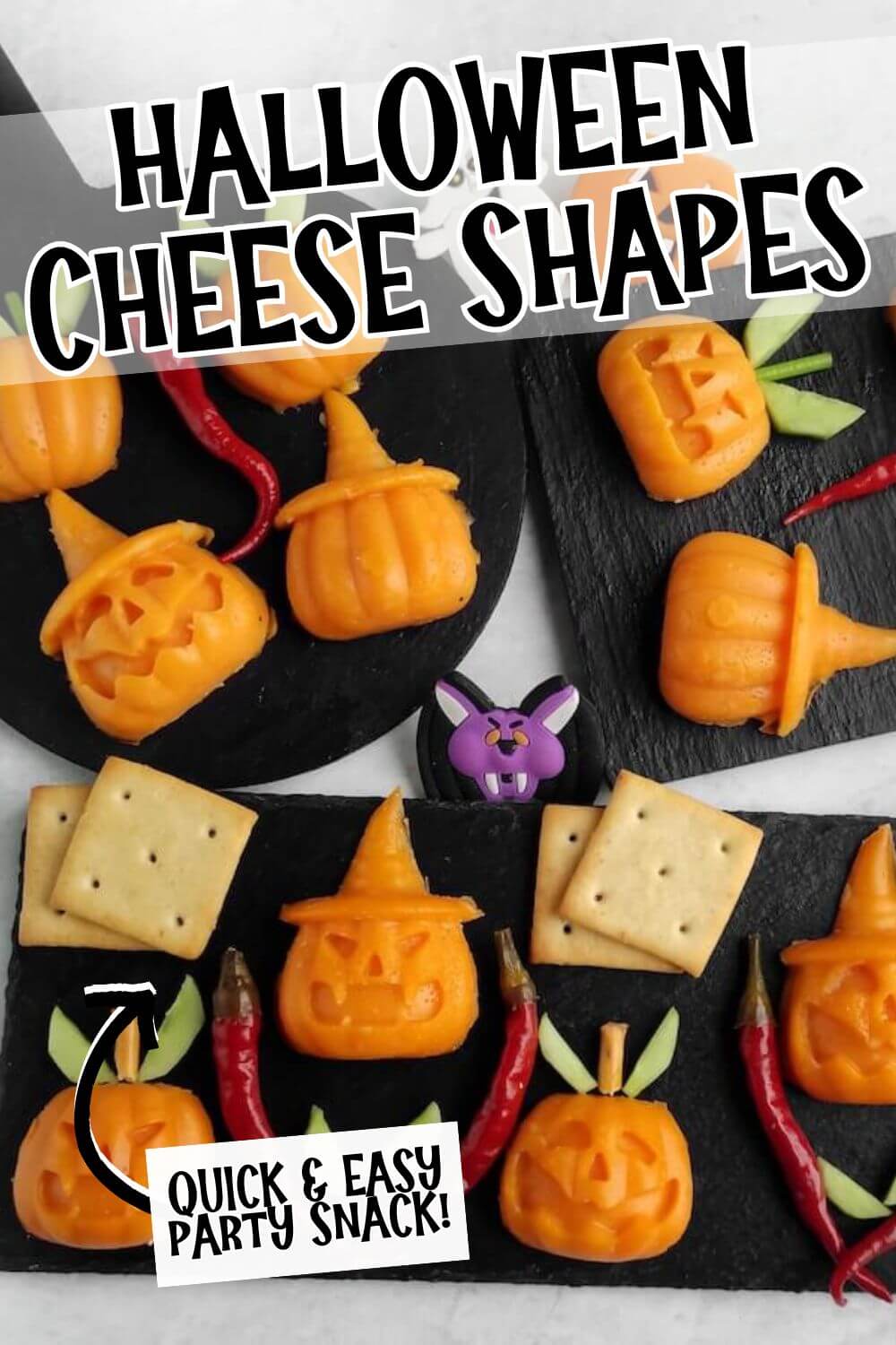 Jack-o’-Lantern Halloween Cheese Shapes 11 halloween cheese shapes pin image.
