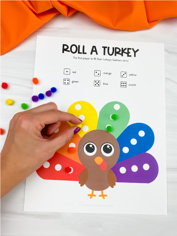 thanksgiving roll a turkey game.