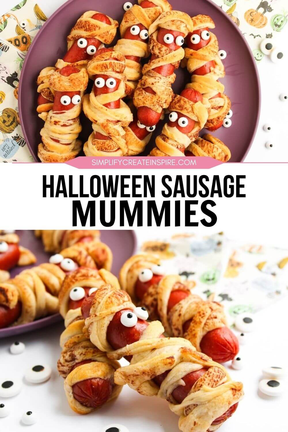 Halloween Mummy Sausages 12 Halloween sausage mummies in a blanket.