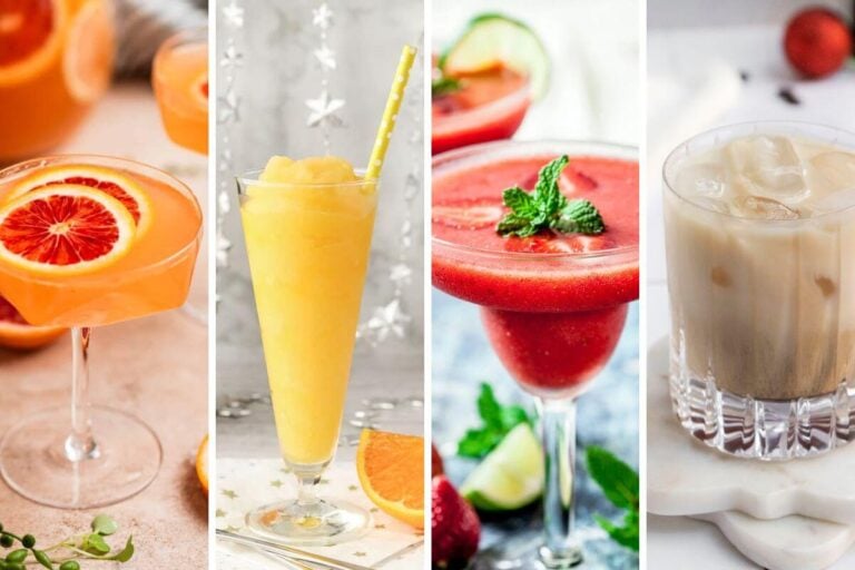new year's eve cocktails collage.