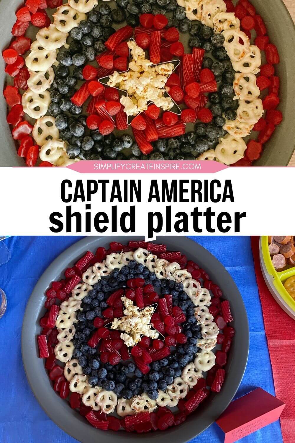 captain america dessert platter.