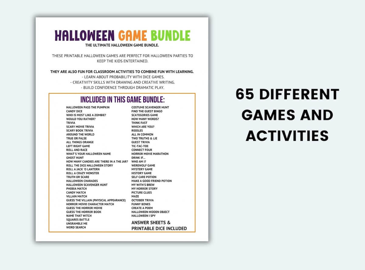 halloween party games bundle.