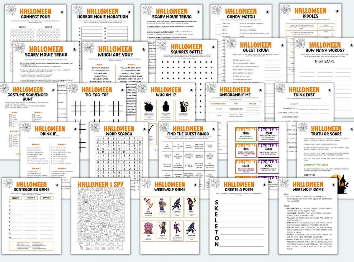 halloween party games bundle.