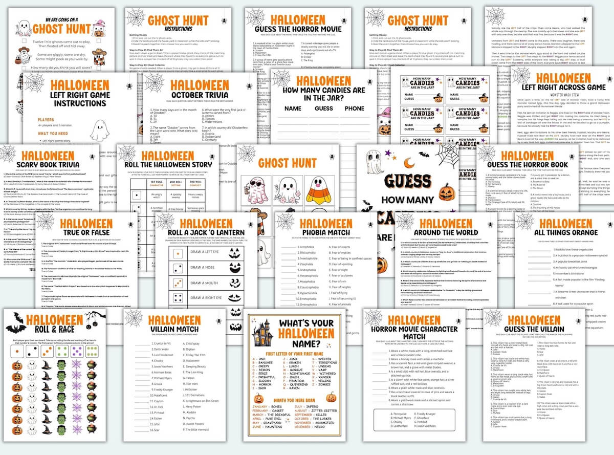 halloween party games bundle.